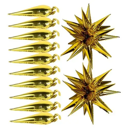 Produktbild: ibasenice 50 Stück Ballondekoration Weihnachtsballons Blaue Luftballons Klare Luftballons Sternballons Aus Folie Ballonbogen-kit Explosionssternballons Heliumballon Golden Aluminiumfolie