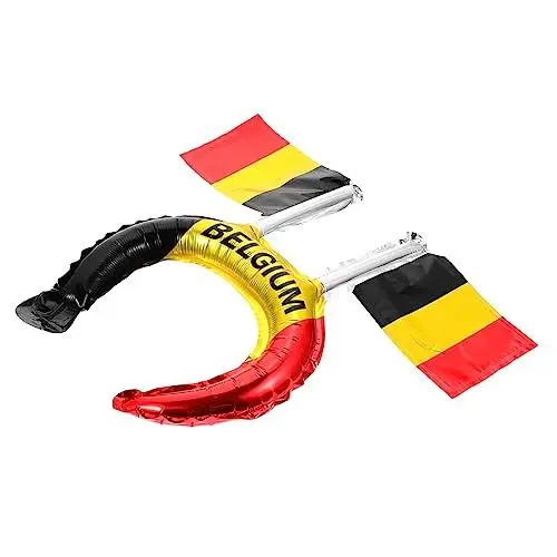 Produktbild: ibasenice 50 Stück Ballon-stirnband Mit Flagge Nationalspiel Jubelnde Requisiten El Salvador Dekorationen 2022 Fußball-stirnband Belgien Belgische Flagge Aluminiumfolie Glas Büro