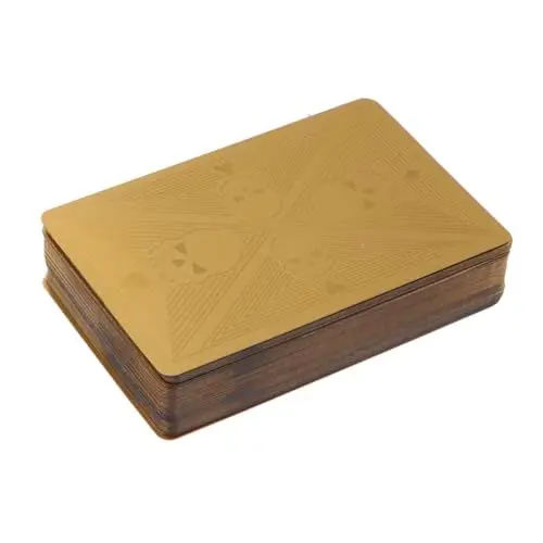 Produktbild: ibasenice 52 Deck goldene Spielkarten Schlittschuhwächter Hockey Brettspiel-Poker Kartenspielen Tally Spielkarten Pokerkarte aus Papier Kartenspiel Spielen nachts Metall Schachbrett