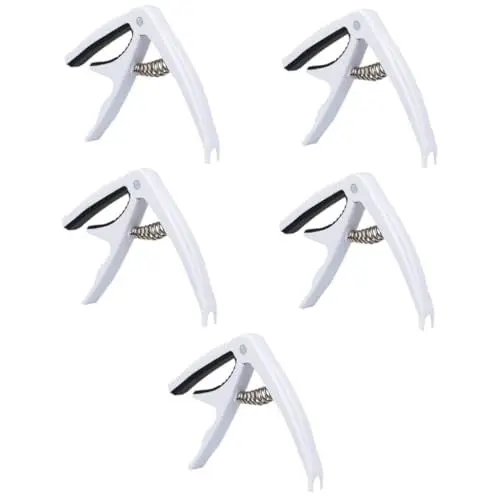 Produktbild: ibasenice 5St Kapodaster gitarrenzubehör guitar accessories Elektrische Gitarren Capo Gitarrenchef Bass-Picks gitarrentuner Gitarrenpart stimmgerät für elektronische gitarre Metall Weiß