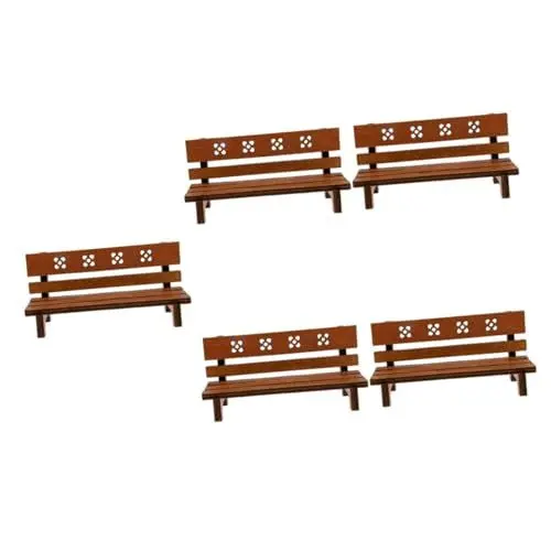 Produktbild: ibasenice 5 Stücke Miniatur Bank Für Garten Landschaft Modelle Holz Mini Schmuck Home Dekorationen