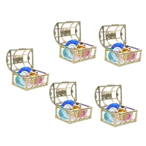 Produktbild: ibasenice 5 Sätze Diamant-schatztruhe Piraten-edelsteine ​​und Juwelen Dekor Preise Schwimmendes Edelstein-tauchspielzeug Piratenschatz Juwelen Spielzeuge Aquarium Diamanten Taucher Acryl