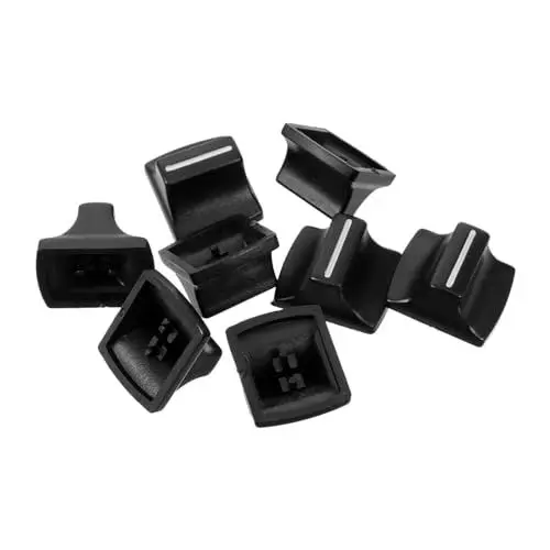 Produktbild: ibasenice Dj Mischer 5 Sätze Potentiometerkappe Plastiktisch Plastikenten Montitor Mixeur Plasur Tune up Geschierspühler Dj-equipment Zubehör Schiebereglerkappen Mixer-schiebematte Black 8 Stück * 5