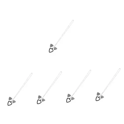 Produktbild: ibasenice Gitarren Pin Halter 5 Sets Gitarrenplektren Zubehör Edelstahl Silikon Gitarrenplektren Halter Gitarrenplektren Halskettenhalter Gitarrenplektren Halter Halskette