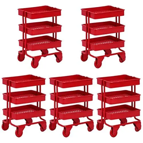 Produktbild: ibasenice 5 Stücke Tey Ing Plätze Organisation Schlank Kinder Miniatur Metallwagen Draht Exquisites Zubehör Haus Puppenwagen Puppenhaus Rack Simulation Kleinigkeiten Lebendige Boden Turm