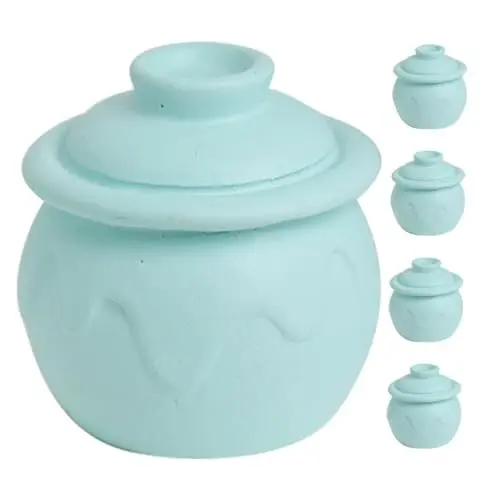 Produktbild: ibasenice 5st Miniatur-gemüseglas Mini-einmachglas Basteln Küchenspielzeug Mini-einmachglas Für Die Küche Einmachglas Mini-Dekoration Kinderspielzeug DIY-verzierung Vinyl Sky-Blue