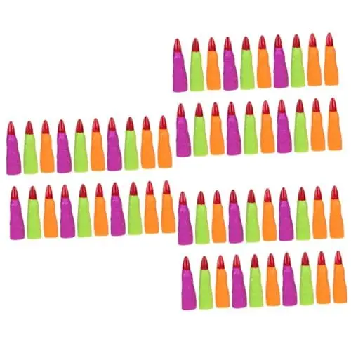 Produktbild: ibasenice 60 STK Hexennagel-Set Halloween-Zombie-fingernägel Gruselige Gruselige Hexennägel Hexen Fingerspitzen Hexenzubehör Für Halloween Falsche Fingernägel Halloween-fingernägel Plastik