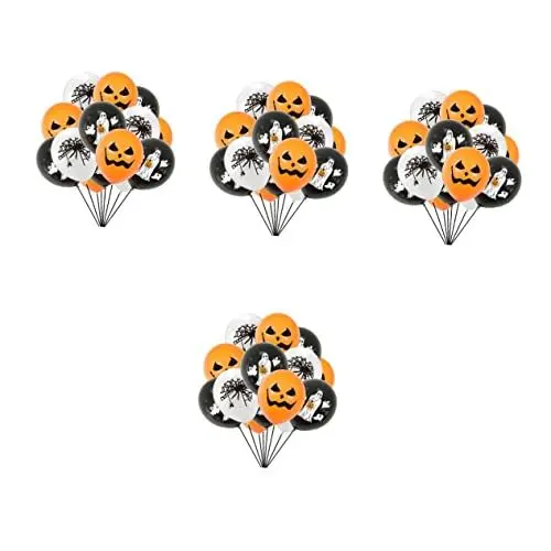 Produktbild: ibasenice 60 Stk Kürbis-spinnen-ballon Bogendekorationsballons Halloween-ballonverzierung Kürbis Und Geisterballon Luftballons Mit Halloween-motiven Halloween-ornamente Latexballons Emulsion