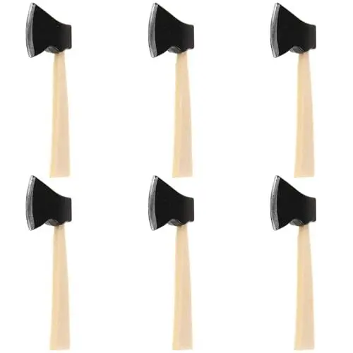 Produktbild: ibasenice 6St Puppenhaus-Gartengeräte Puppenhaus Gartenwerkzeug Holzaxt Miniaturen Holzgriff Beil Puppenhaus Dekoration Handliche Holzaxt gefälschte Spitzhacke Puppenhaus- Legierung