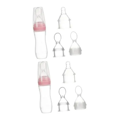 Produktbild: ibasenice 6 Stk Milchflasche kleinkind Reisflasche für Säuglinge Babyflasche mit Silikonlöffel Ergonomisches Design Babyflasche Essen babynahrungszubereiter Stillflaschen Silikon Zubringer