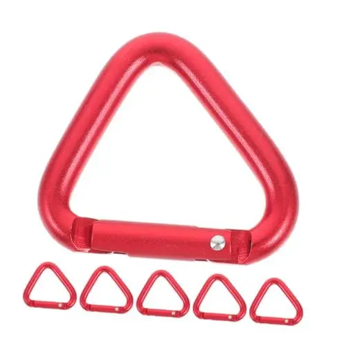 Produktbild: ibasenice 6 Stücke Aluminium Karabinerhaken für Bergsteigen Dreieckige Schnalle Heavy Duty Leicht und Robust für Outdoor Aktivitäten