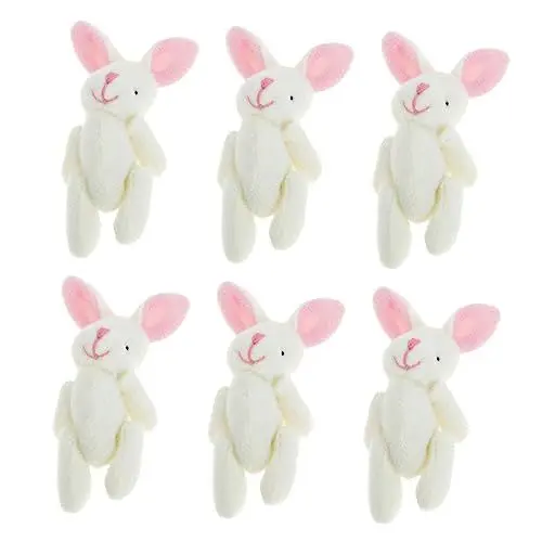 Produktbild: ibasenice 6st Kaninchen Plüschtier Baumschmuck Für Die Osterparty Ostertiere Mini-kuscheltiere Hasenpuppe Plüsch Kaninchen Spielzeug Kleiner Plüsch Partybaum Füllung Pp Baumwolle Kind Weiß