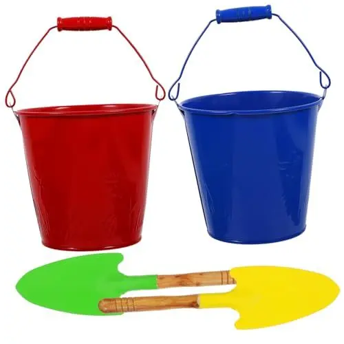 Produktbild: ibasenice 8stücke Junge Mädchen Strandspielzeug Bunte Eimer Und Schaufeln Aus Eisen Für Sandkasten Für Jungen Und Mädchen Spaß Im Freien Am Strand Garten