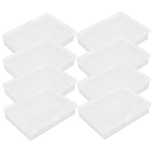 Produktbild: ibasenice 8st Aufbewahrungskiste Aufbewahrungsboxen Mit Deckel Deckboxen Zu Spielen Klare Spielboxen Behälter Für Pokerkarten Spielaufbewahrung Kartenspeicher Karten Organisieren Plastik