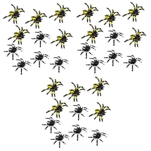 Produktbild: ibasenice 90 STK gemusterte Spinne scrump plüsch Tiere Spielzeug gefüllte Spinne Miniaturen Spielzeuge Festival-Cosplay-Requisiten Spinnenrequisiten künstlich Halloween Dekorationen PVC Weiß