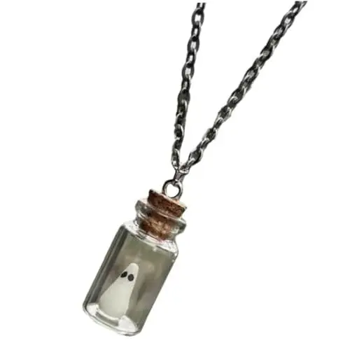 Produktbild: ibasenice Adoptiere eine Geisterhalskette Halskette mit Geisteranhänger halloween geschenk halloween assecoires Halsband Halsketten Mini- Halskette für Männer Frauen Handbuch Glasflasche