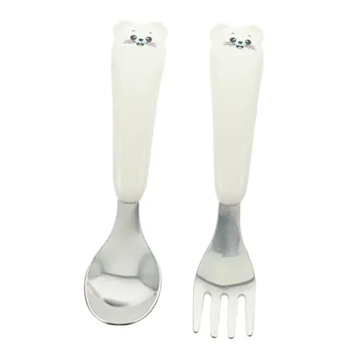 Produktbild: ibasenice 2 Sets Edelstahl Baby Besteck Set Aufbewahrungsbox Ergonomische Kinder Und Löffel Für Abendessen