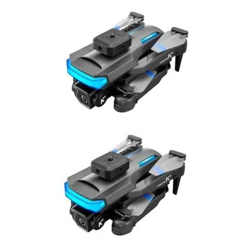 Produktbild: ibasenice Faltbar 2 Sätze Luftfahrzeug Teenager-drohne Kamera-quadrocopter Kameradrohnen Für Erwachsene Rc Kamera Flugzeug Wiederaufladbar Doppelobjektiv Doppellinse 4k Plastik