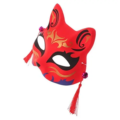 Produktbild: ibasenice Fuchs Maske Fuchsmaske pelzige Maske halber Fuchs Kostüm Hund Wolf Masken Tiere zarte Füchse Maske exquisite Partymaske zarte Halbmaske dekorative Halbmaske tragbare Partymaske PVC