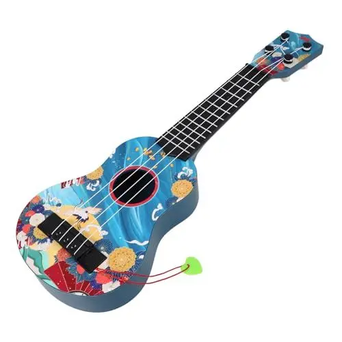 Produktbild: ibasenice Gitarrenspielzeug Für Kinder Ukulele Für Kinder Kleinkind Gitarre Kinder Gitarre Kleinkind Ukulele Spielzeug Simulationsgitarrenspielzeug Kleine Gitarre Spielzeuggitarre Blue Abs