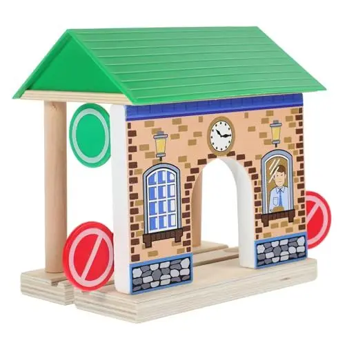 Produktbild: ibasenice Kinder-bahnhofsspielzeug Bahnhofsmodell Aus Holz Rollenspiel Eisenbahn-Set-zubehör