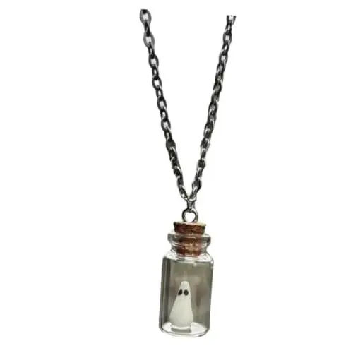 Produktbild: ibasenice Halloween-geister-halskette Mini-glasflaschen-charm Modeschmuck Für Partys Leichtes Design