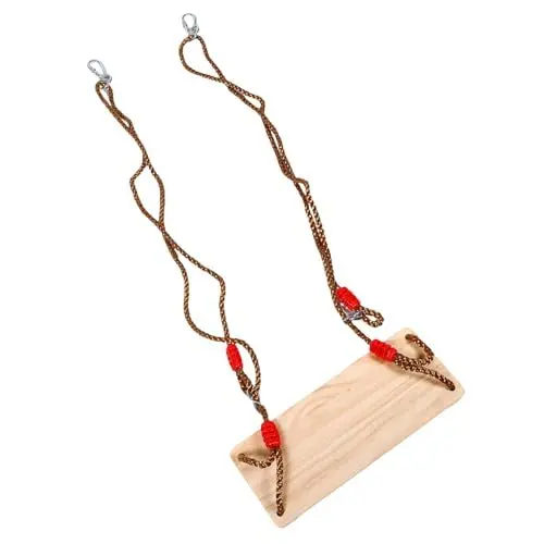 Produktbild: ibasenice Holzbaumschaukelsitz Für Kinder Im Freien Zum Aufhängen Holzschaukel Spielplatz Schaukelstuhl Holzbaumschaukelsitz Mit Verstellbarem Seil Für Hinterhof Veranda Terrasse Garten