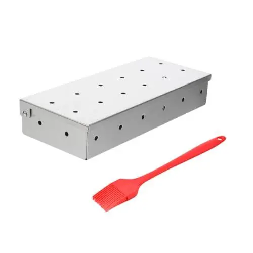Produktbild: ibasenice Holzkohle-räucherbox Für Grill Edelstahl Räucherbox Grillzubehör Räucherbox Für Holzspäne Bbq-räucherbox Leicht Zu Reinigen
