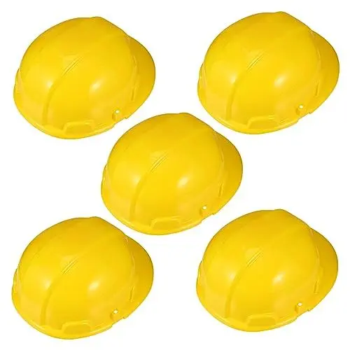 Produktbild: ibasenice 5 StüCk Kinder Bauarbeiterhelm Spielzeug, Gelber Kunststoff Bauhelm FüR Kinder, Party Deko Und Rollenspiele, 21 X 17.5 X 9.5 Cm, Leicht Und Sicher