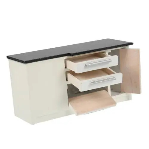 Produktbild: ibasenice Küchenmöbel Miniaturküche Mini-küchenschrank-Modell Kinder Spielen Hausspielzeug 1:12 Puppenhausmöbel Miniatur-möbelmodell Küchenzubehör Für Puppenstuben Holz Baby Hölzern