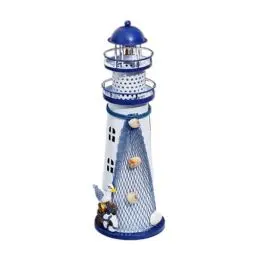 Produktbild: ibasenice LED Decor Schmuck Zubehör Outdoor Decor Leuchtturm Handwerk Leuchtturm Dekoration Leuchtturm Wohnkultur Schmücken Dekorationen Hause Leuchtturm Ornament Eisen Leuchtturm Eisen