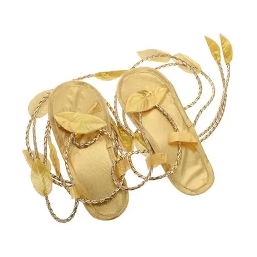 Produktbild: ibasenice Party-Schuhe Römische Schuhe Römische Sandalen Megara-Kostüm für Damen griechische Sandalen für Männer Halloween-Elfenkostüm Gladiatorenkostüm Damen Göttin Zubehör Stoff Golden