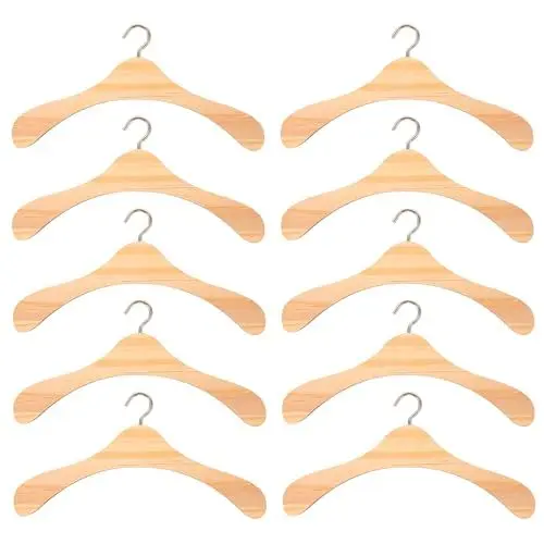 Produktbild: ibasenice Puppenkleiderbügel Miniaturkleiderbügel 10 Stück Holzbügel Bjd Puppen Kleiderbügel Holzkleiderbügel Puppenzubehör Kleiderbügel Puppenkleiderbügel aus Holz (15Cm)