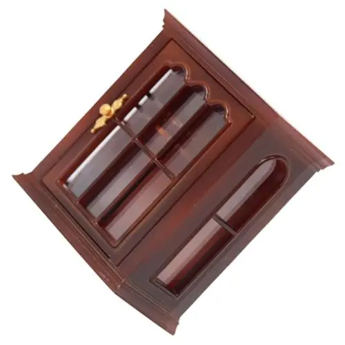 Produktbild: ibasenice Puppenstubenregal Bausatz Puppenhaus-Miniaturschrank puppenhauszubehör Mini Schrank bücherregal Miniatur-Wandschrank Wandschrankmodell für Puppenhaus Metall Brown
