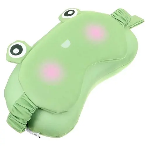 Produktbild: ibasenice Süße Augenmaske Kopfstütze Nackenkissen Zum Schlafen Cartoon-Frosch-Gesicht Augenabdeckung Nachtschlaf-Augenmasken Augenbinde Reisezubehör Für Flugzeug Auto Büro