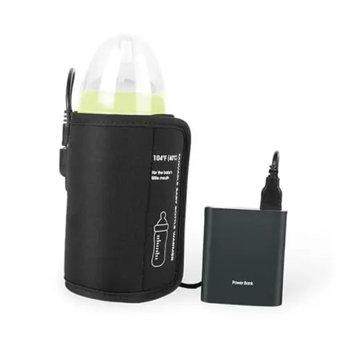 Produktbild: ibasenice Usb Auto Milchflaschenwärmer Mit Überhitzungsschutz Tragbarer Babyflaschenwärmer Für Reisen Für Milch Wasser Und Saft Schwarz Kompatibel Mit