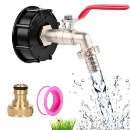 Produktbild: IBC Auslaufhahn, 1/2 Zoll IBC Tank Container Zubehör Kugelauslaufhahn Gartenschlauch Wasserhahn Adapter 1000 L Regenwassertank Wassertank Schlauchanschluss Ersatz