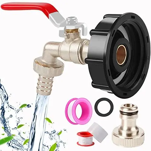 Produktbild: IBC Container ZUBEHÖR IBC Tank Zubehör Ibc Tank Adapter Brass IBC Tote Tank Valve For S60x6 Wassertank 1000L IBC Adapter Gartenschlauch Wassertank Schlauchanschluss Ersatz Für IBC Regenwasser Tanks