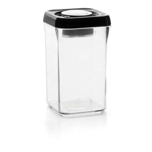 Produktbild: IBILI 788720 Stapelbarer Vakuumbehälter für Lebensmittel (2000 ml) ENVASE DE VACIO APILABLE RECTANGUL.2000, Stainless Steel, Silber/Schwarz/Transparent