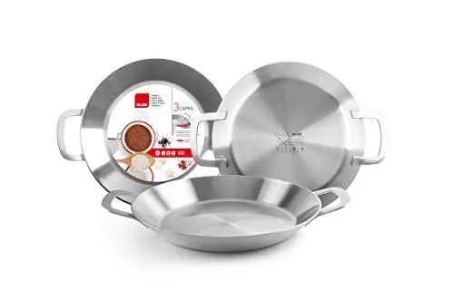 Produktbild: IBILI - 652142 - Paella-Pfanne mit drei Schichten, Edelstahl/Aluminium, 42 cm