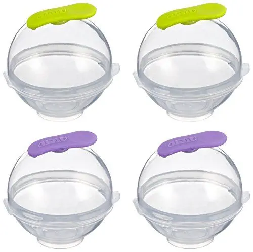 Produktbild: Ibili 870500 Behälter für runde Eiswürfel, 4 Stück, Gin&tonic Eisbälle, aus Silikon und Plastik, stehend, Durchmesser 5,5 cm