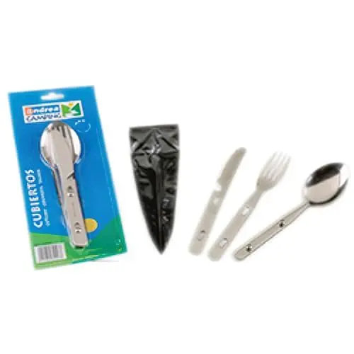 Produktbild: ibili 720200 Camping-Besteck-Set, Edelstahl, silber, 17.5 x 5 x 2 cm, 3 Einheiten