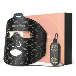 Produktbild: IBORRIA LED-Gesichtsmaske mit Rotlichttherapie, Led Maske Lichttherapie für Gesicht und Haut, 3-Farben mit Nahinfrarotlicht, Pflegegerät und Schön für alle Hauttypen, zu Hause (Schwarz)