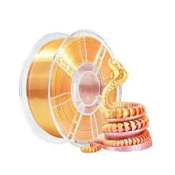 Produktbild: iBOSS 3D-Drucker-Filament PLA Plus, PLA+ Filament, 1,75 mm, zweifarbiges Seidenfilament, glänzendes 3D-Druck-Filament, Co-Extrusion, 1 kg (2,2 lbs), Silk Bicolor Rose Gold
