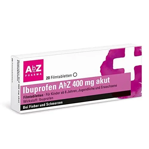 Produktbild: Ibuprofen AbZ 400 mg akut: Das Multitalent bei akuten Schmerzen und Fieber, 20 Filmtabletten
