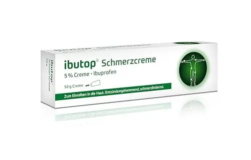 Produktbild: ibutop Schmerzcreme 5%, bei entzündlich-rheumatischen Erkrankungen und chronischen Gelenk- und Muskelschmerzen, mit Ibuprofen, entzündungshemmend, langanhaltend, 50 g