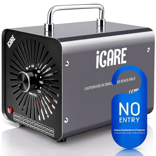 Produktbild: ICARE Ozongenerator 30000mg/h Ozongerät, Ozonisator Industrieller O3 Ozon Luftreiniger mit 120 Min Timer für 300㎡ Geruchskiller Geruchsneutralisierer für Auto, Rauch, Haustiergerüche, Küchengerüche