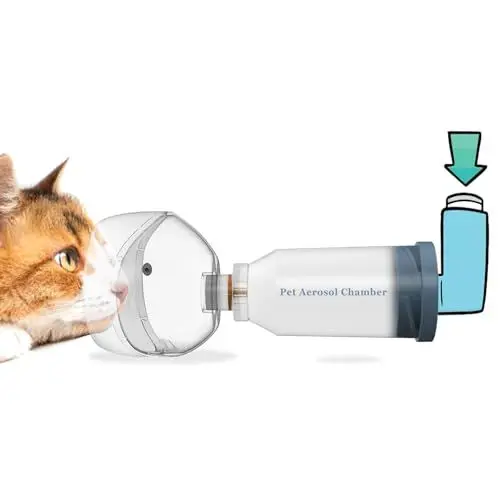 Produktbild: ICARE-PET Haustier-Aerosolkammer für alle Katzen und kleine Hunde, von Haustieren entworfene Silikonmaske passt Allen Katzen bequem, für Erste-Hilfe-Zubehör für Haustiere
