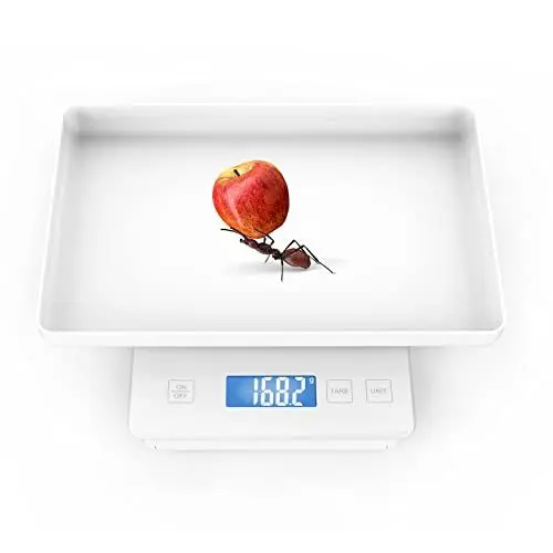 Produktbild: ICARE-PET Welpenwaage für die Geburt, Haustierwaage für Neugeborene Hunde und Katzen, 15 kg mit ±1 Gramm Genauigkeit, abnehmbare Schale (5Kgs/±0.1gram,Weiß)