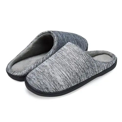 Produktbild: IceCony Hausschuhe Herren Damen Winter Warme Puschen Slipper Mit Rutschfeste Gummisohle Memory Foam Grau 40-41 Pantoffeln